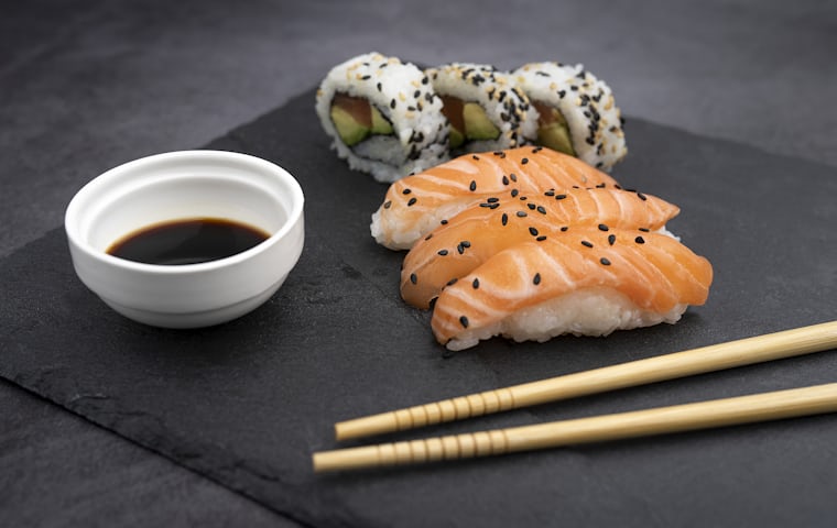 Sashimi and nigiri